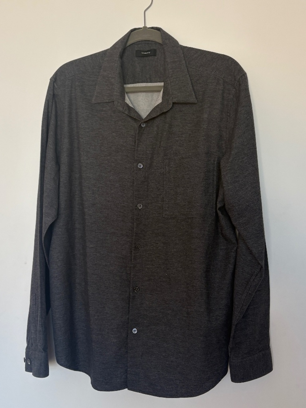 Dark grey light flannel shirt XL Theory